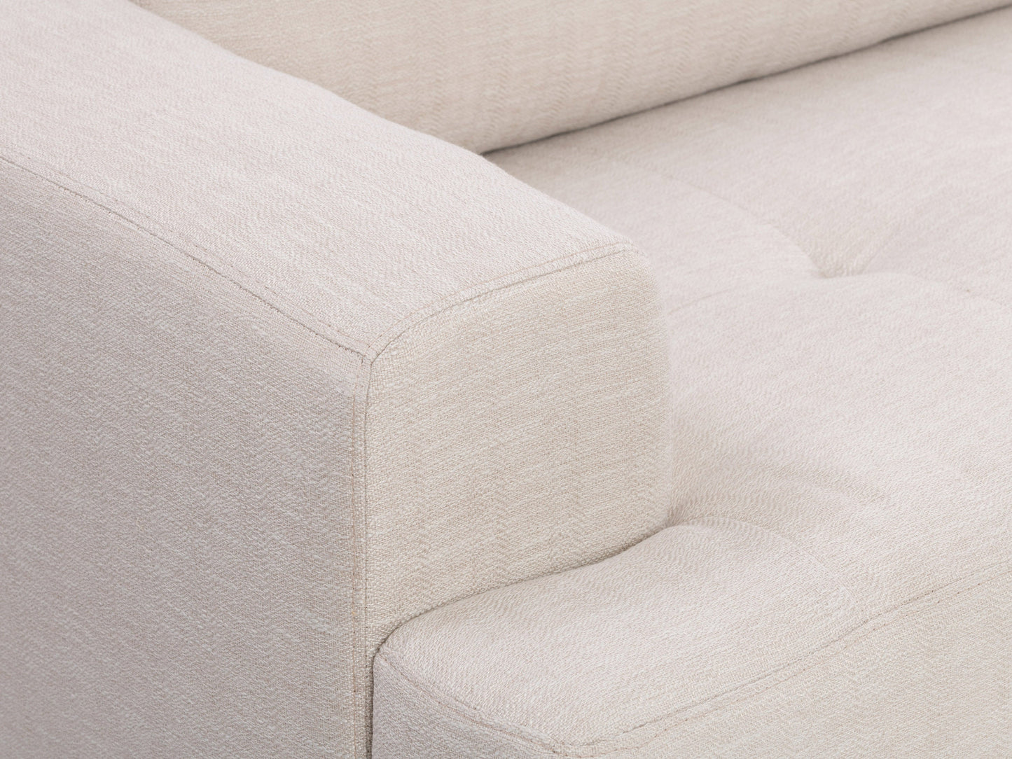 beige L Shaped Couch, Right Facing Madelyn collection detail image by CorLiving#color_beige