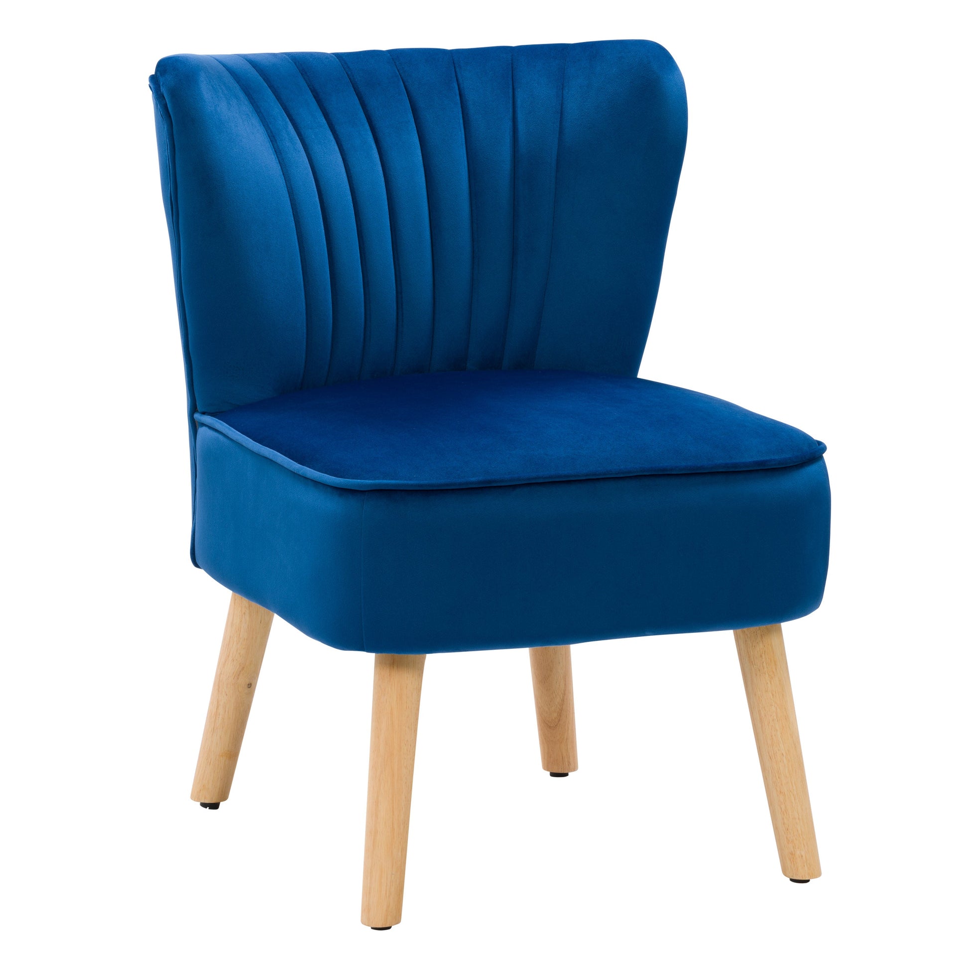 blue Velvet Accent Chair Lynwood Collection product image by CorLiving#color_blue