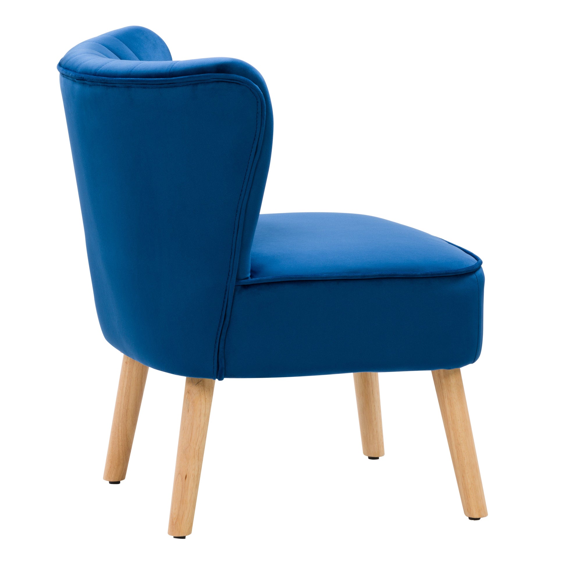 blue Velvet Accent Chair Lynwood Collection product image by CorLiving#color_blue