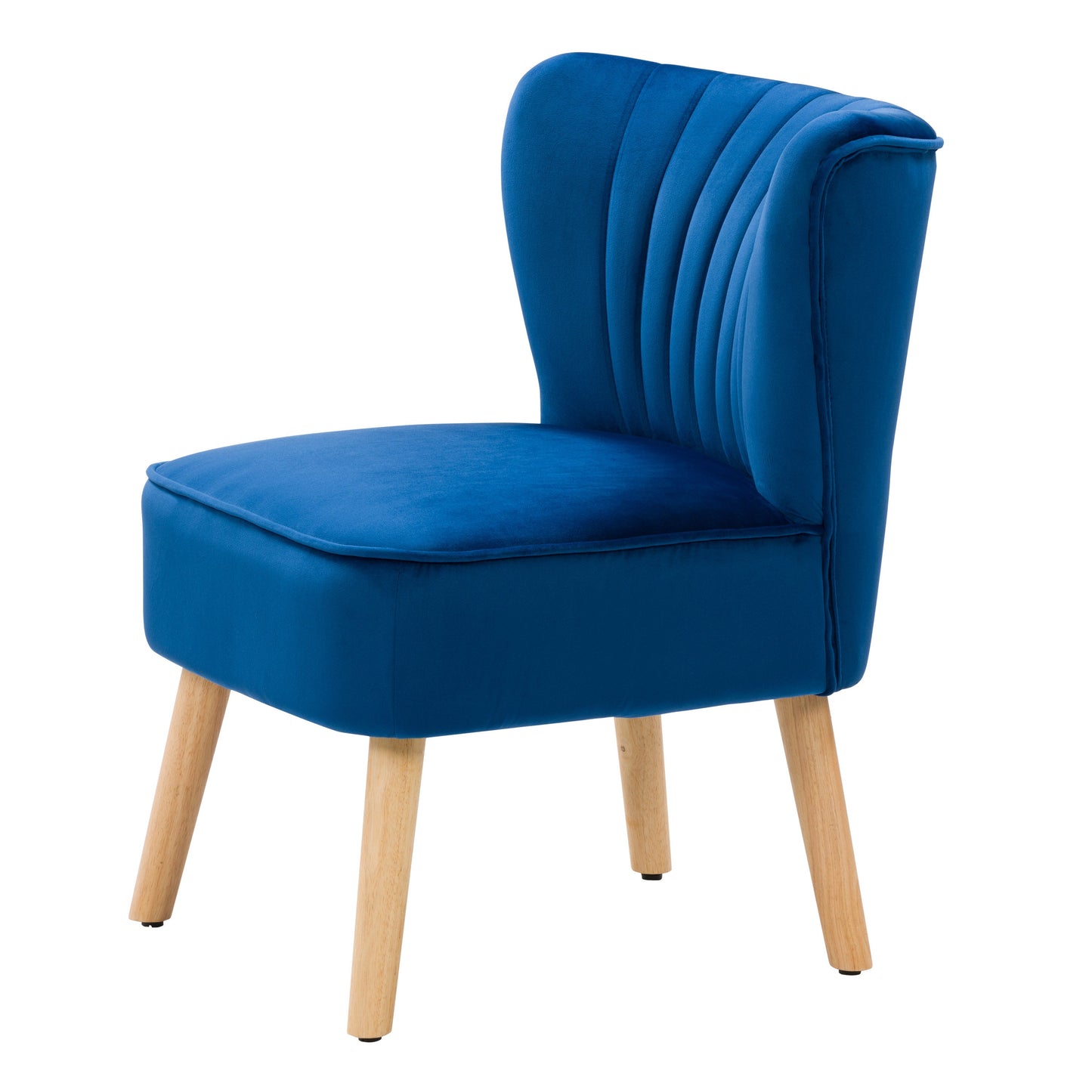 blue Velvet Accent Chair Lynwood Collection product image by CorLiving#color_blue