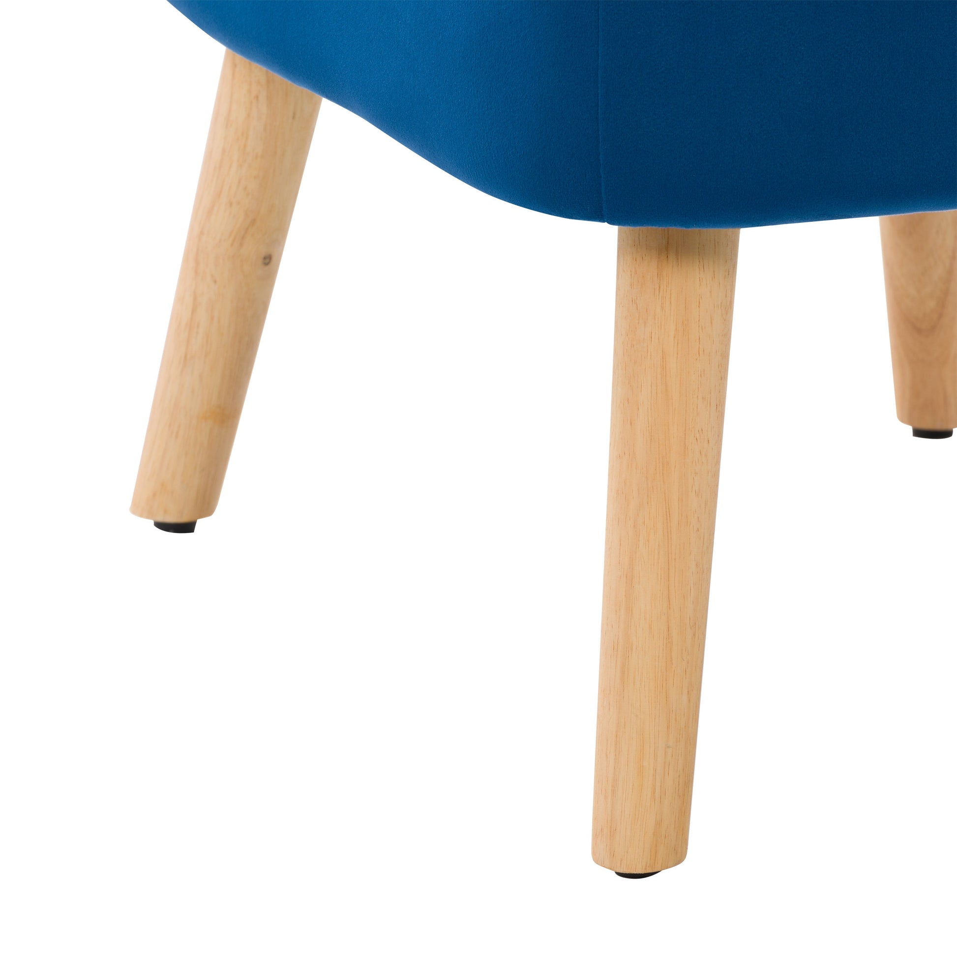 blue Velvet Accent Chair with pouf Lynwood Collection detail image by CorLiving#color_blue