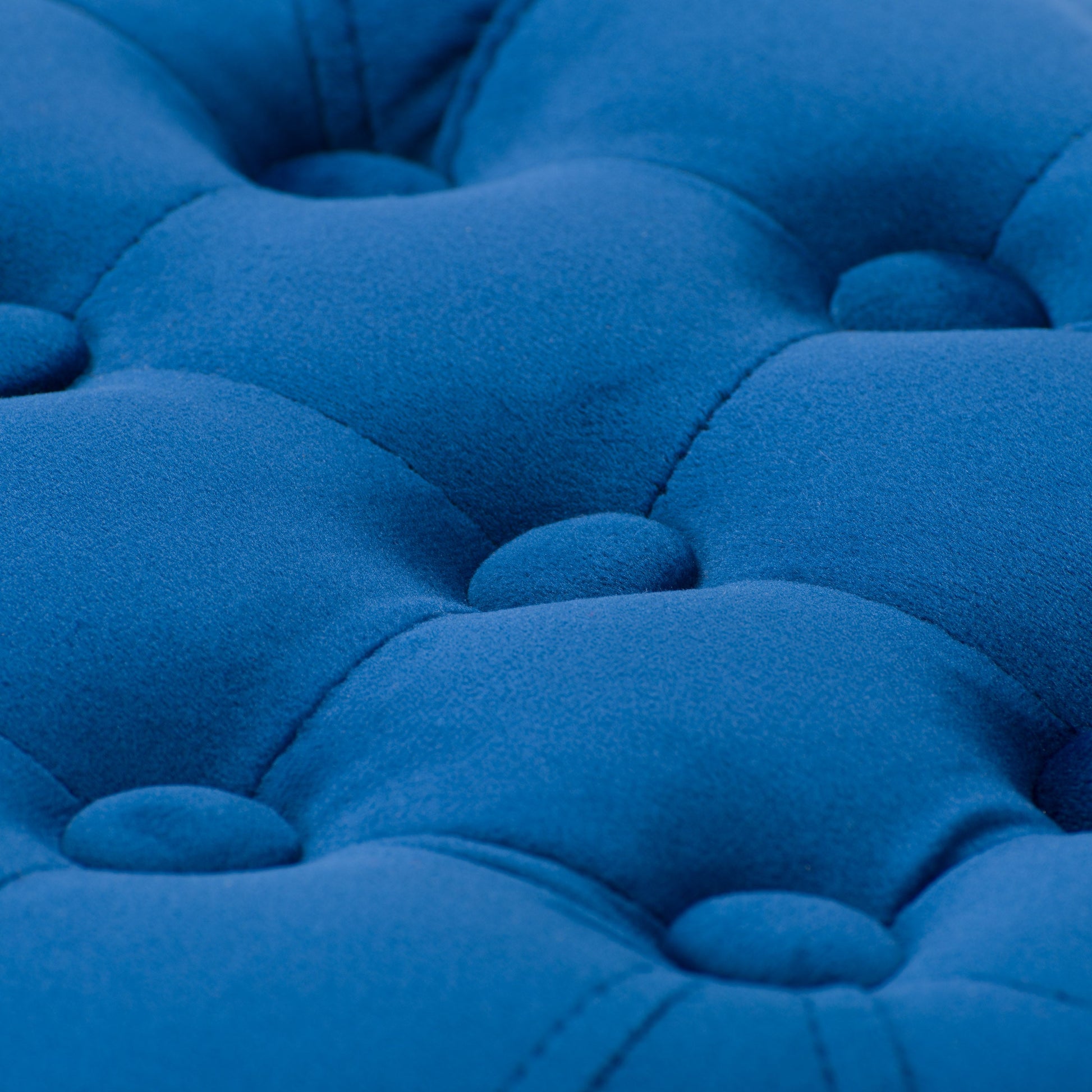 blue Velvet Accent Chair with pouf Lynwood Collection detail image by CorLiving#color_blue