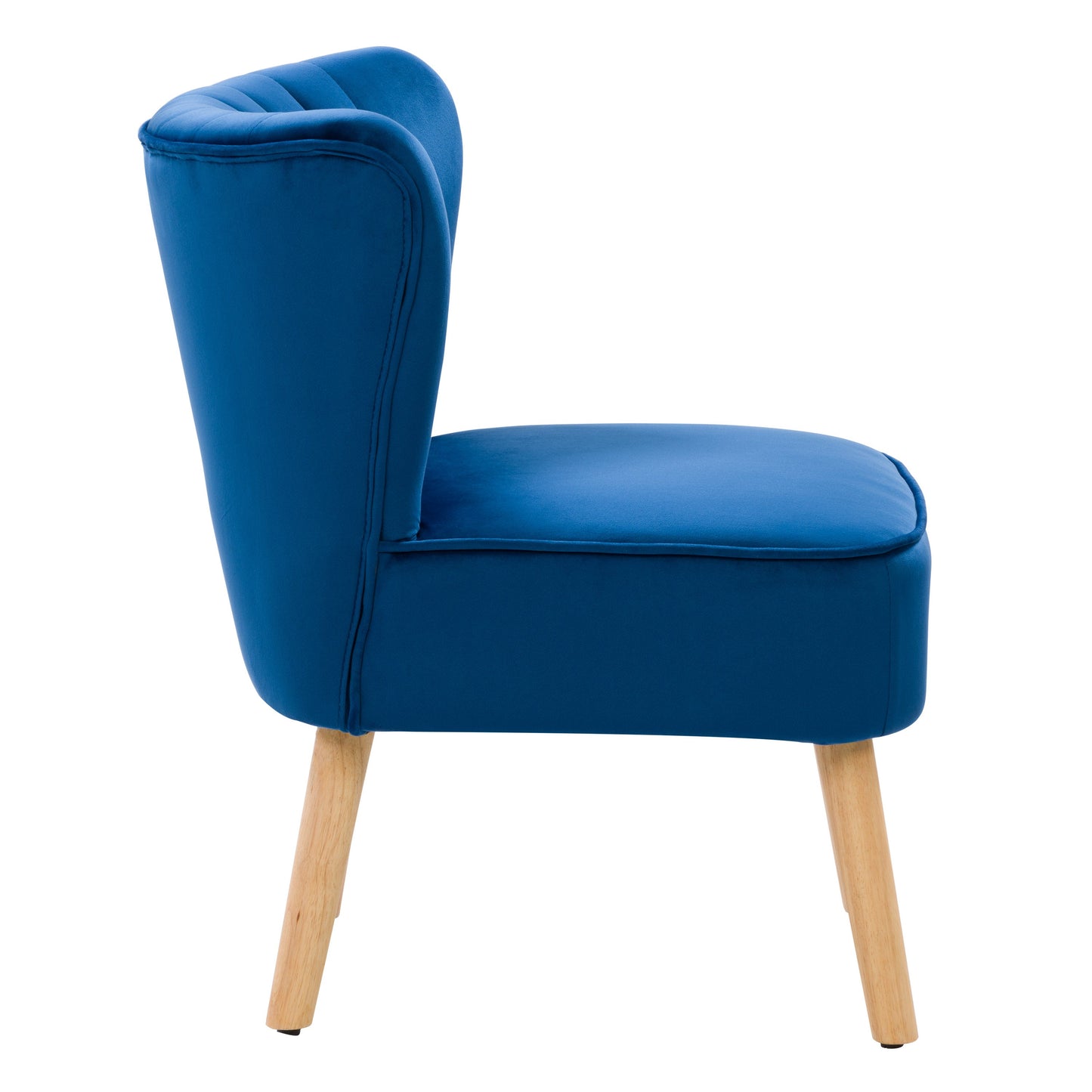 blue Velvet Accent Chair with pouf Lynwood Collection product image by CorLiving#color_blue