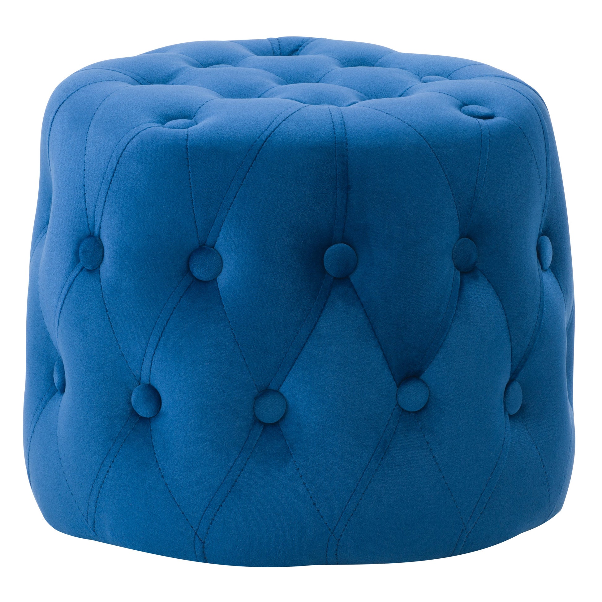 blue Velvet Accent Chair with pouf Lynwood Collection product image by CorLiving#color_blue