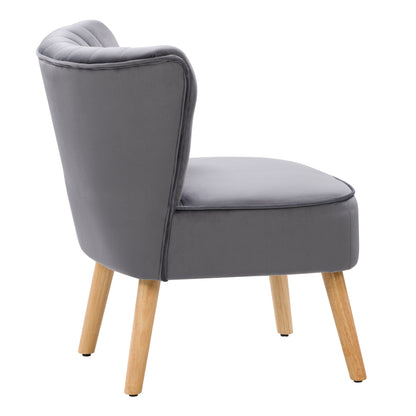 grey Velvet Accent Chair Lynwood Collection product image by CorLiving#color_grey