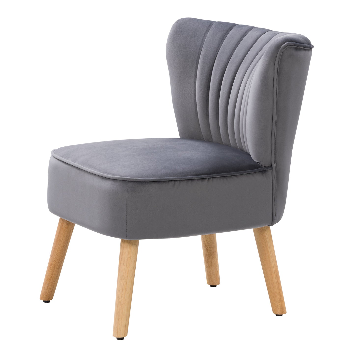 grey Velvet Accent Chair Lynwood Collection product image by CorLiving#color_grey