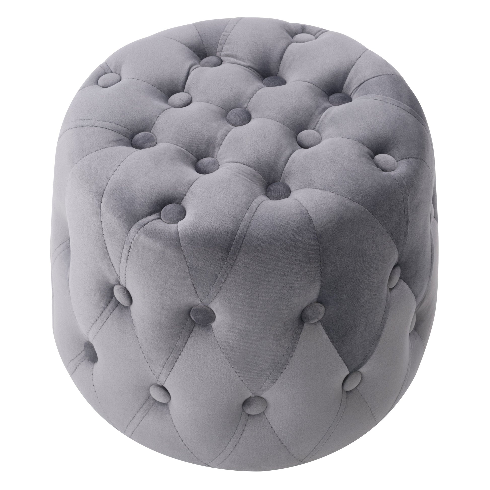 grey Velvet Accent Chair with pouf Lynwood Collection product image by CorLiving#color_grey