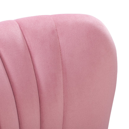 pink Velvet Accent Chair Lynwood Collection detail image by CorLiving#color_pink