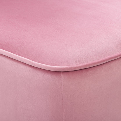 pink Velvet Accent Chair Lynwood Collection detail image by CorLiving#color_pink