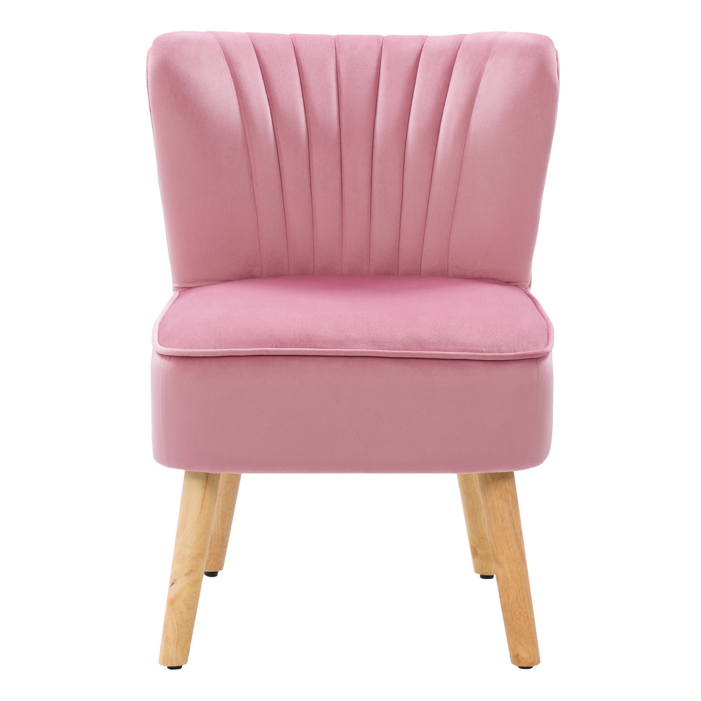 pink Velvet Accent Chair Lynwood Collection product image by CorLiving#color_pink