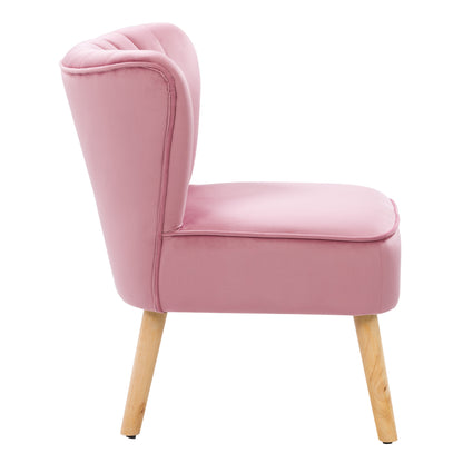 pink Velvet Accent Chair Lynwood Collection product image by CorLiving#color_pink