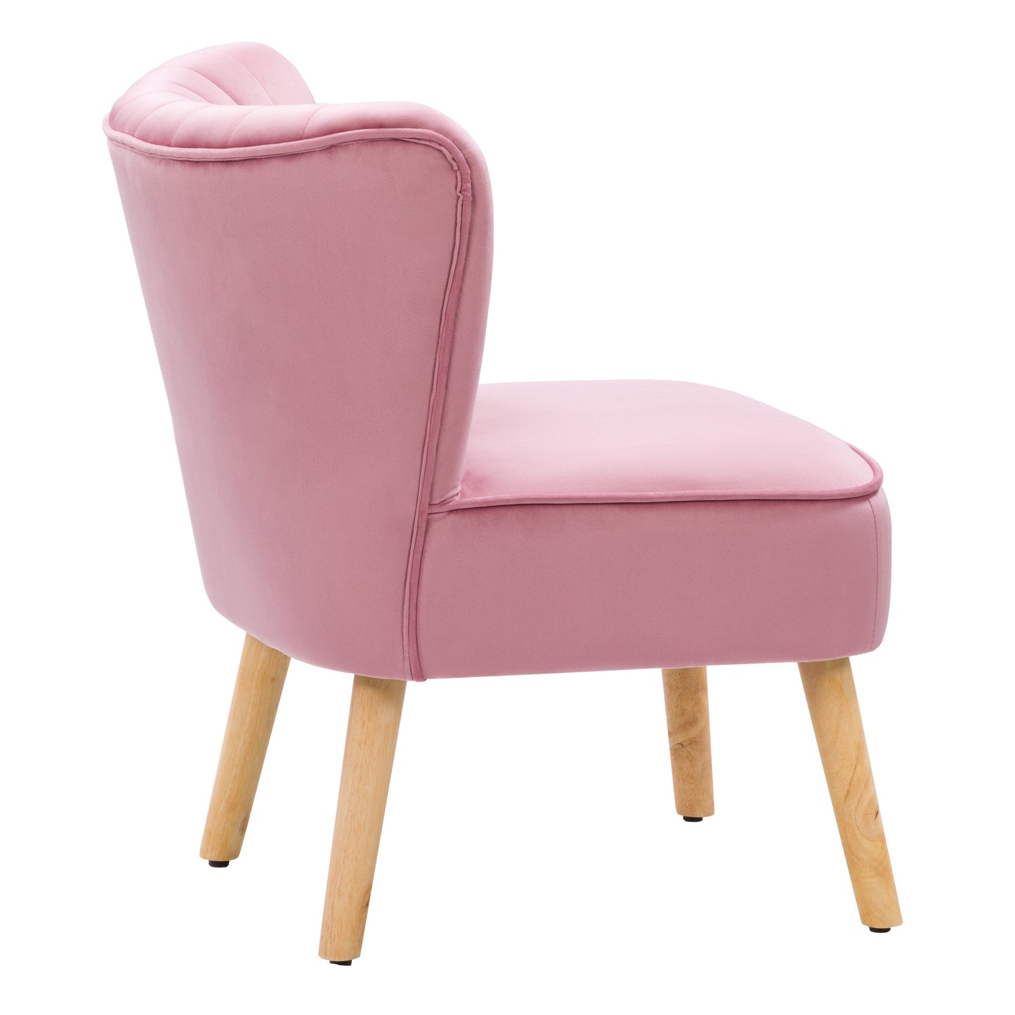 pink Velvet Accent Chair Lynwood Collection product image by CorLiving#color_pink