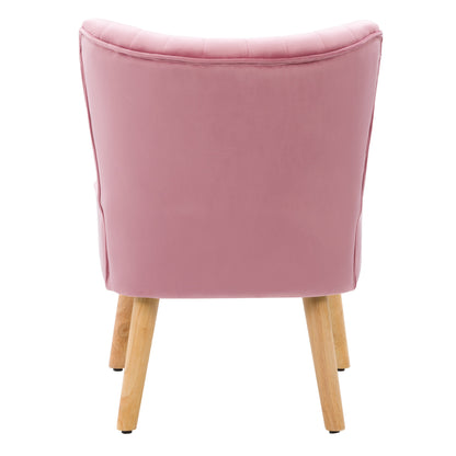 pink Velvet Accent Chair Lynwood Collection product image by CorLiving#color_pink