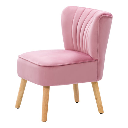 pink Velvet Accent Chair Lynwood Collection product image by CorLiving#color_pink