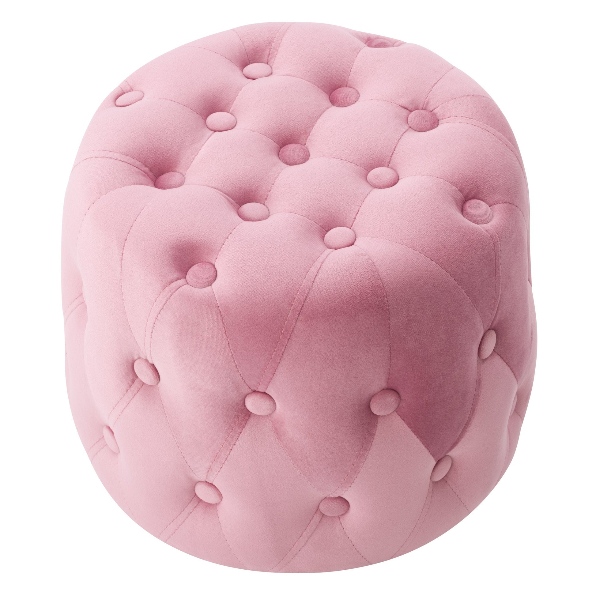 pink Velvet Accent Chair with pouf Lynwood Collection product image by CorLiving#color_pink