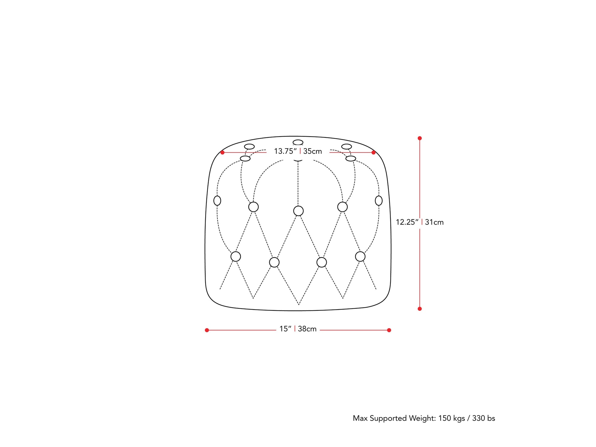 grey Small Round Ottoman Lynwood Collection measurements diagram by CorLiving#color_lynwood-grey