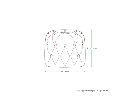 pink Small Round Ottoman Lynwood Collection measurements diagram by CorLiving#color_lynwood-pink