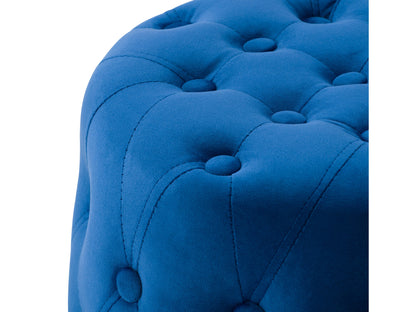 blue Large Round Ottoman Lynwood Collection detail image by CorLiving#color_lynwood-blue