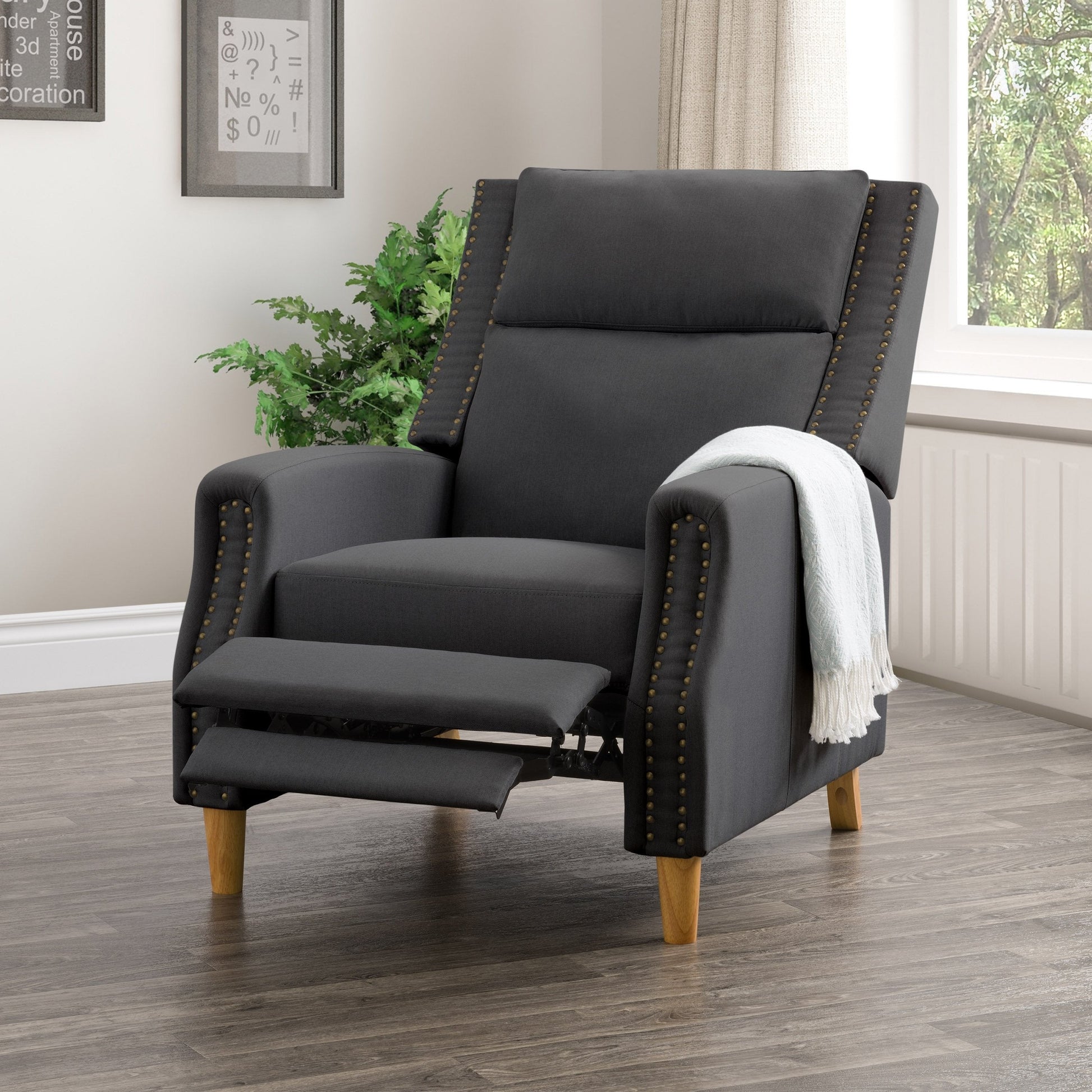 dark grey Reclining Accent Chair Lynwood Collection lifestyle scene by CorLiving#color_dark-grey