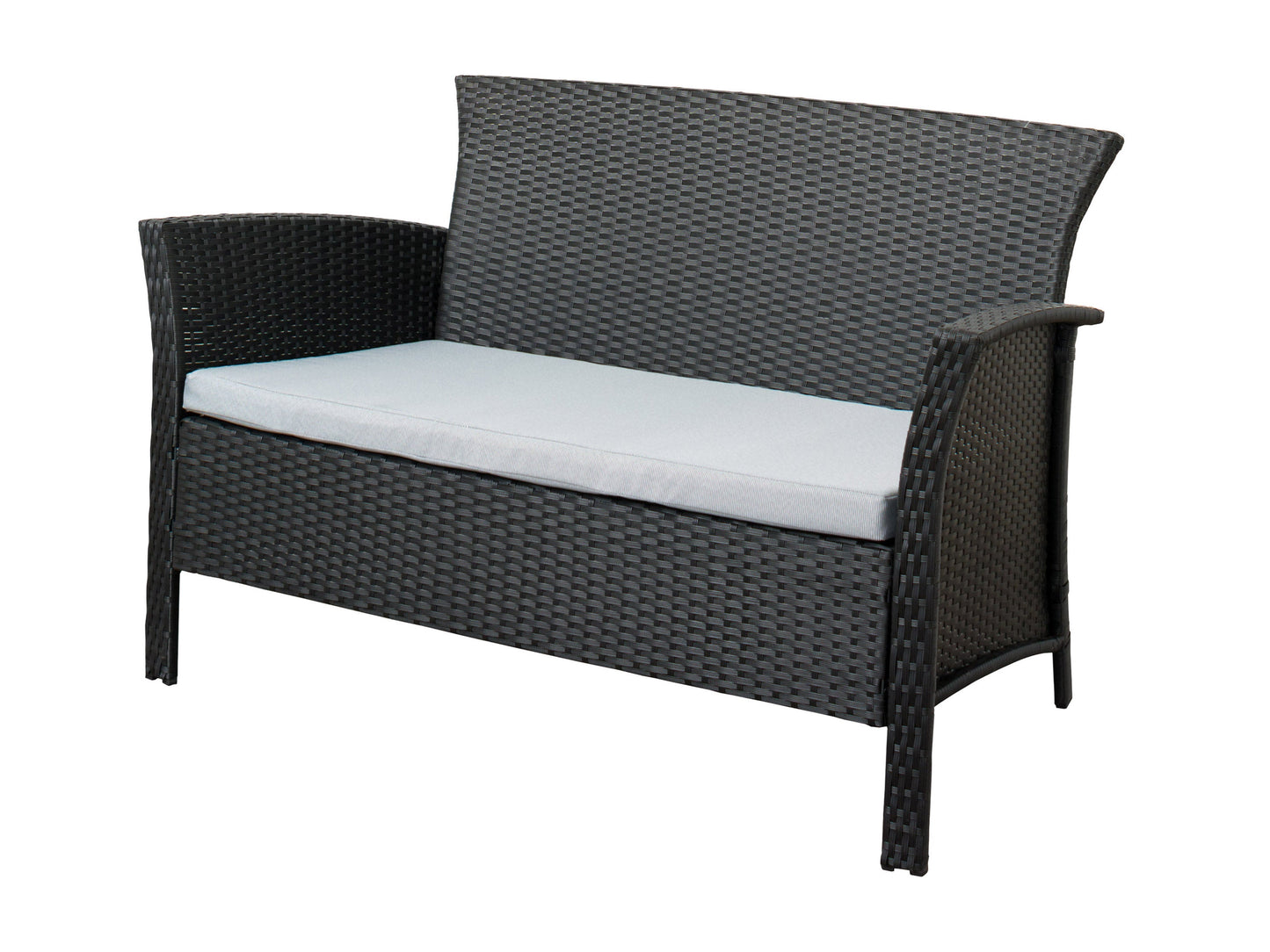 light grey Black Wicker Patio Set, 4pc Cascade Collection product image by CorLiving#color_light-grey