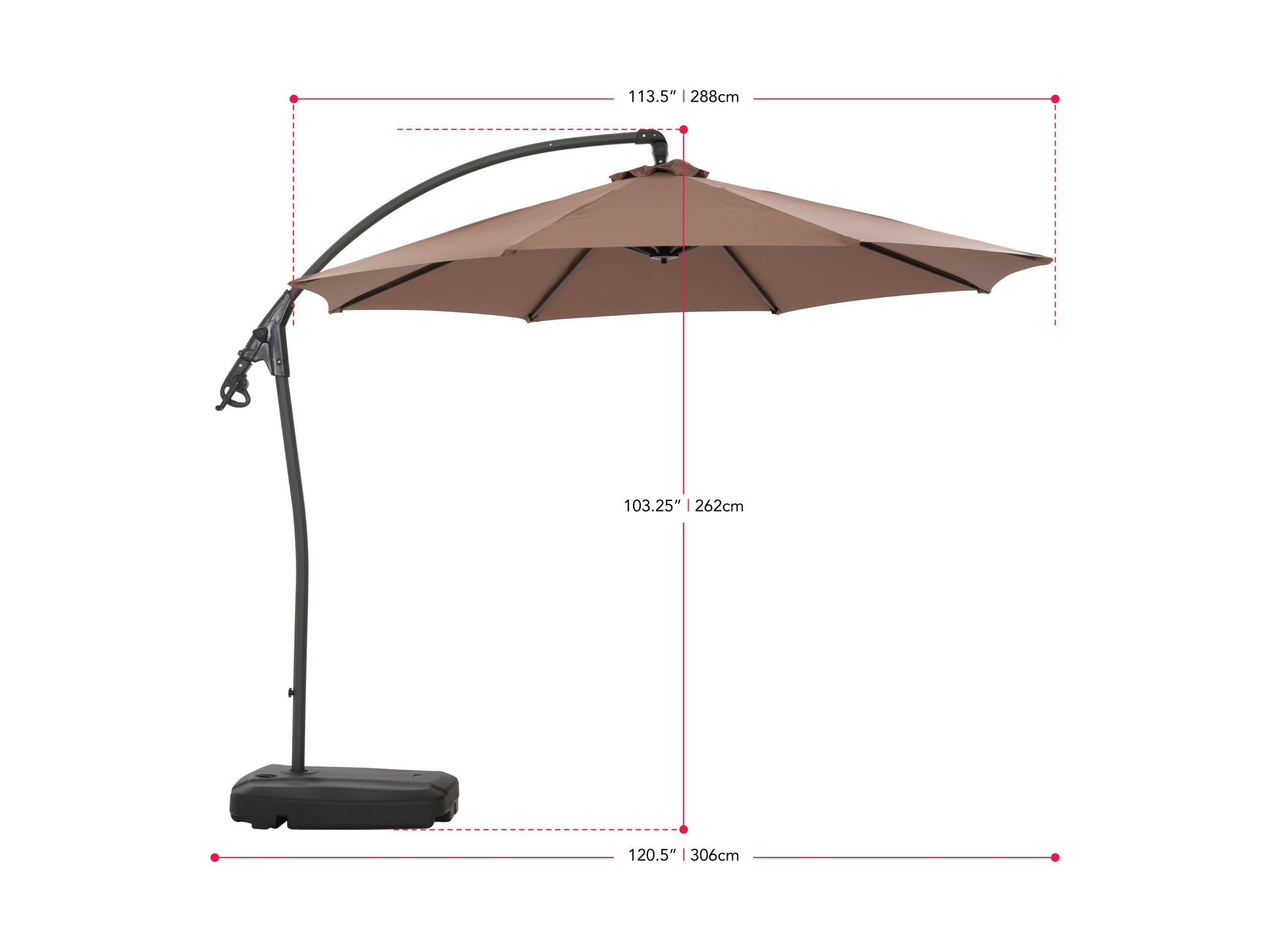 corliving 3m offset patio umbrella Cantilever Patio Umbrella with Base