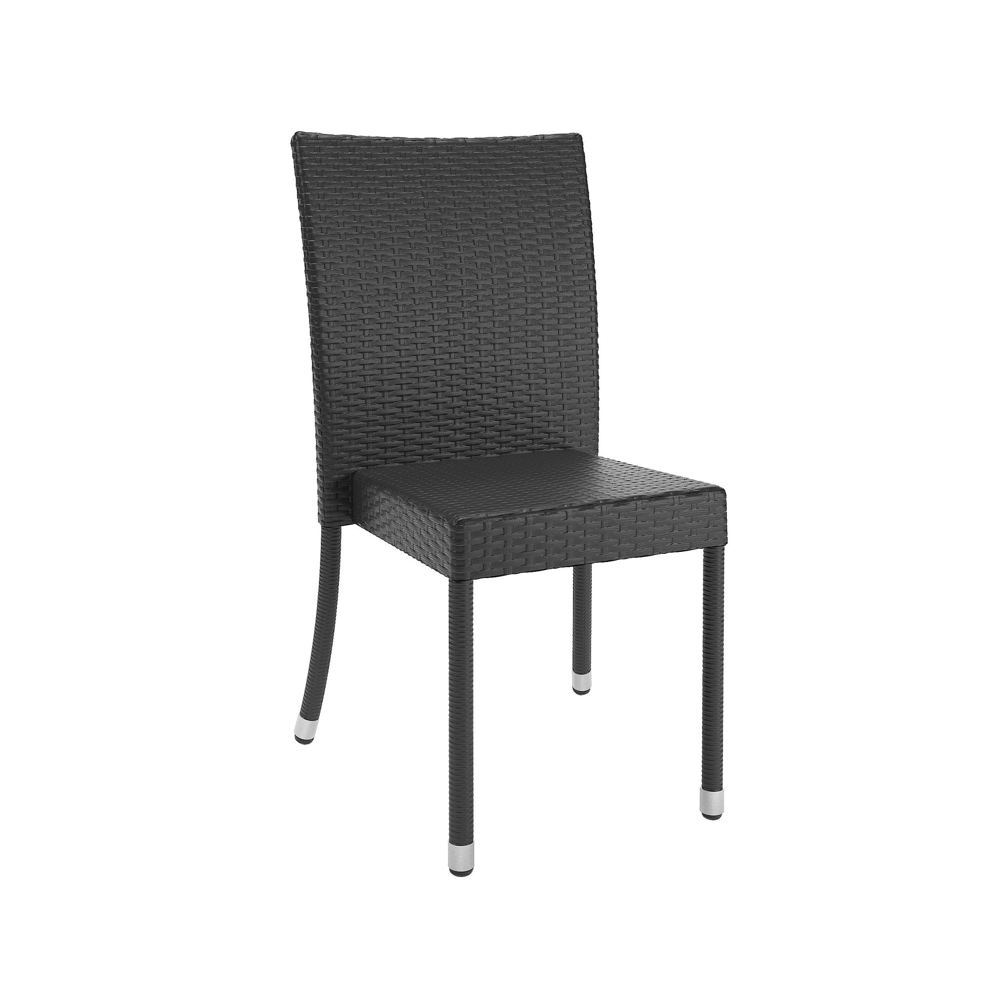 charcoal black Black Outdoor Dining Chairs, Set of 4 Brisbane Collection product image by CorLiving#color_charcoal-black-weave