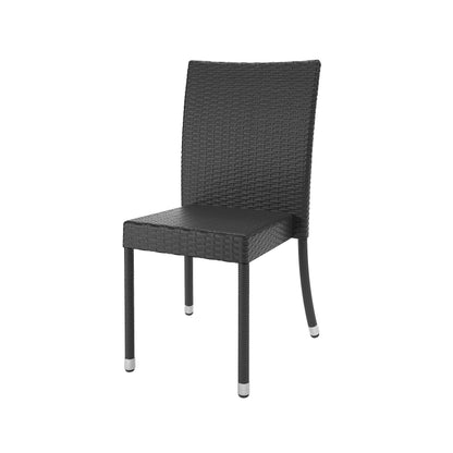 charcoal black Black Outdoor Dining Chairs, Set of 4 Brisbane Collection product image by CorLiving#color_charcoal-black-weave