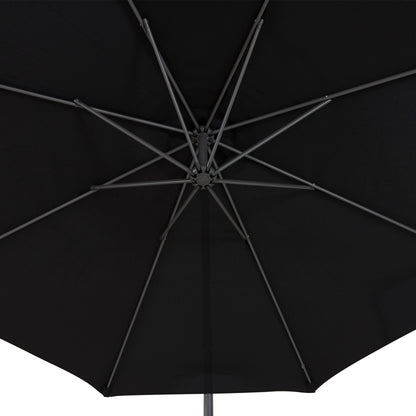 black offset patio umbrella with base 400 Series detail image CorLiving#color_black
