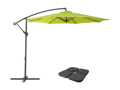 lime green offset patio umbrella with base 400 Series product image CorLiving#color_lime-green