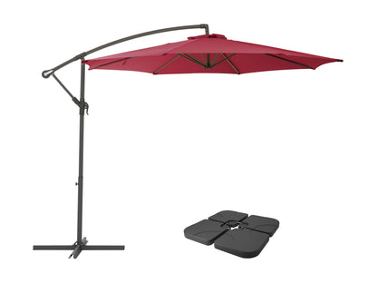 wine red offset patio umbrella with base 400 Series product image CorLiving#color_wine-red