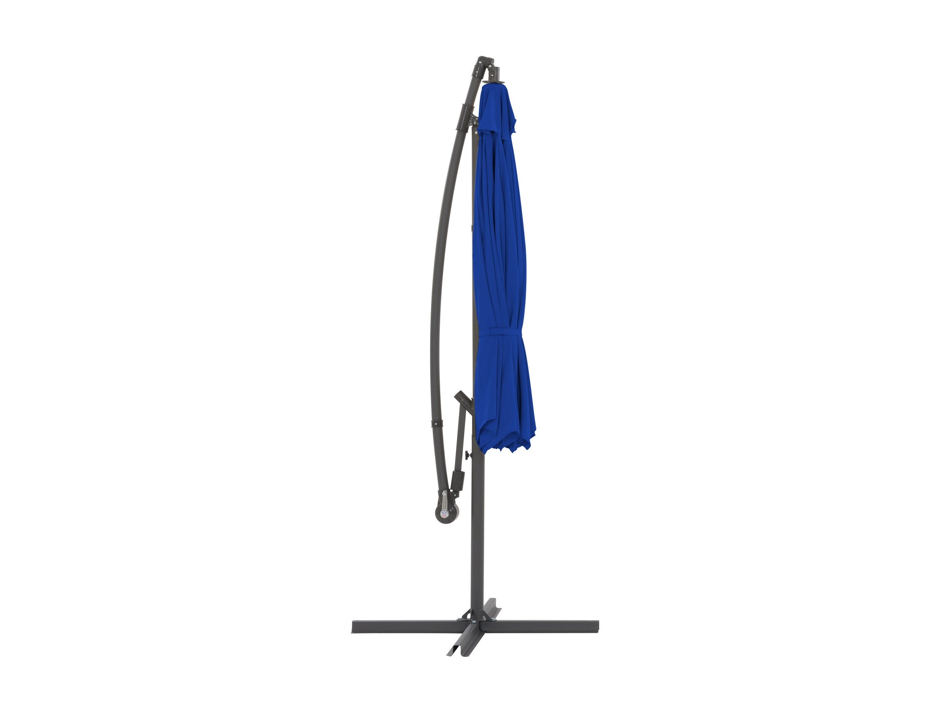 cobalt blue offset patio umbrella with base 400 Series product image CorLiving#color_cobalt-blue