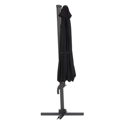 black deluxe offset patio umbrella with base 500 Series product image CorLiving#color_black