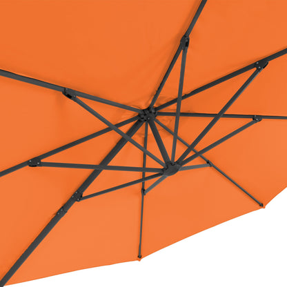orange deluxe offset patio umbrella with base 500 Series detail image CorLiving#color_orange
