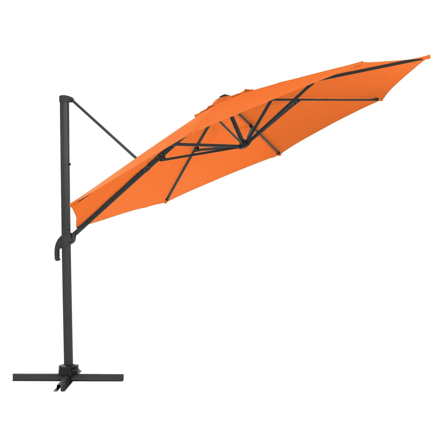 orange deluxe offset patio umbrella with base 500 Series product image CorLiving#color_orange