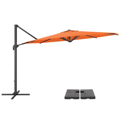 orange deluxe offset patio umbrella with base 500 Series product image CorLiving#color_orange