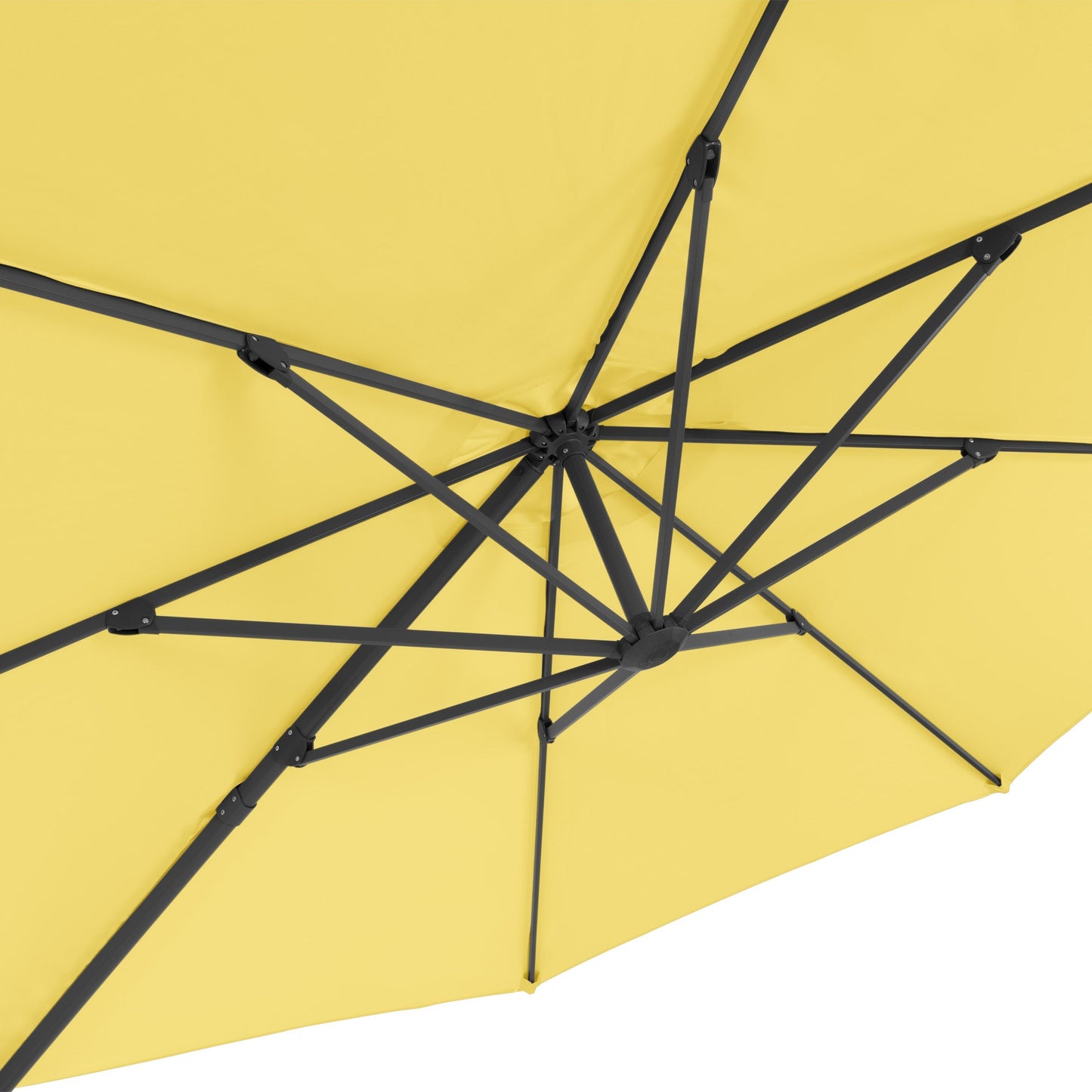 yellow deluxe offset patio umbrella with base 500 Series detail image CorLiving#color_yellow
