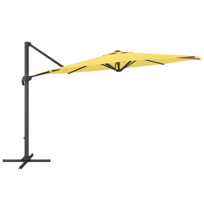 yellow deluxe offset patio umbrella with base 500 Series product image CorLiving#color_yellow