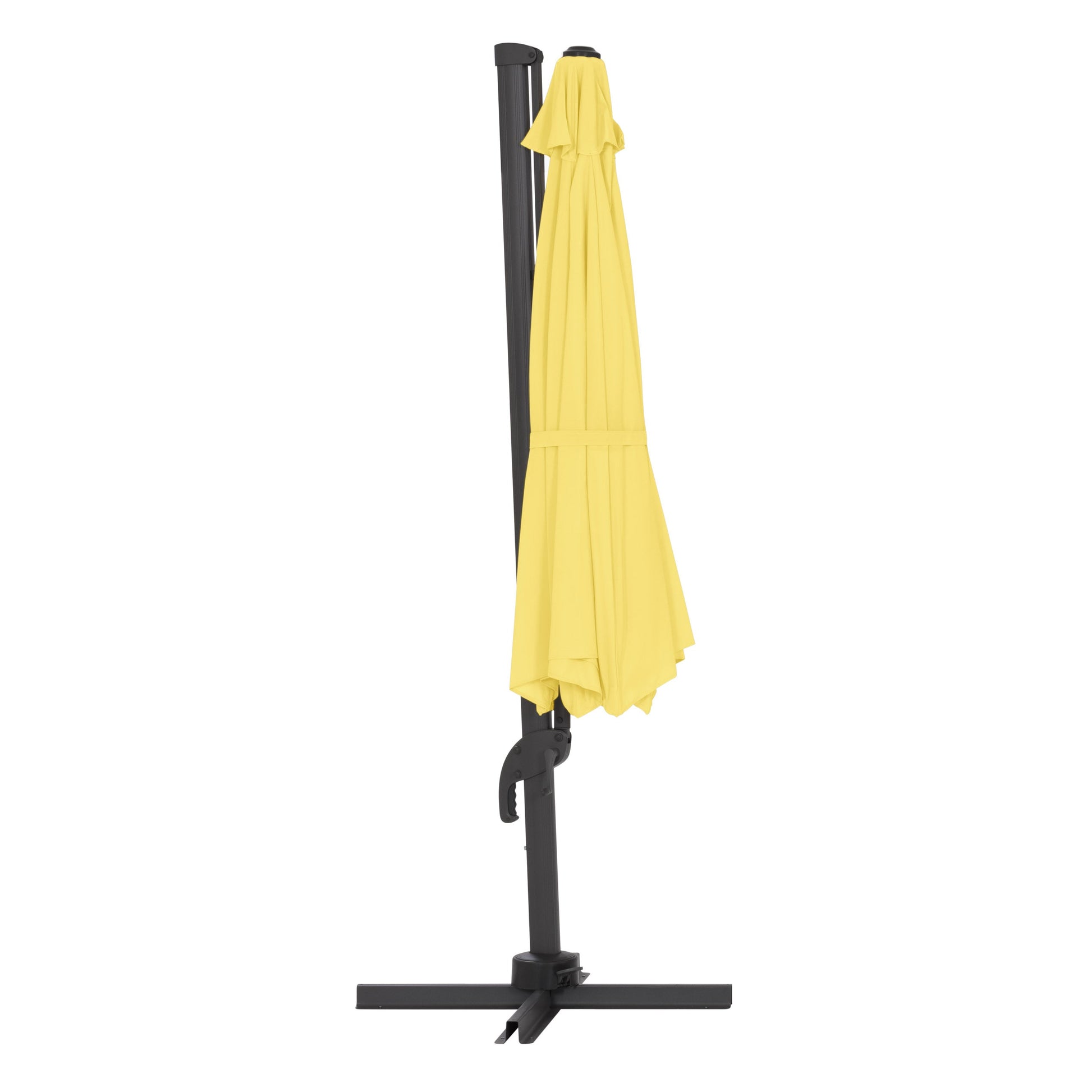 yellow deluxe offset patio umbrella with base 500 Series product image CorLiving#color_yellow