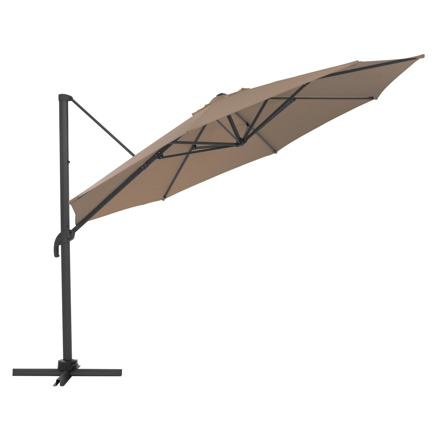 brown deluxe offset patio umbrella with base 500 Series product image CorLiving#color_brown