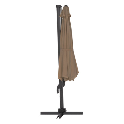 brown deluxe offset patio umbrella with base 500 Series product image CorLiving#color_brown