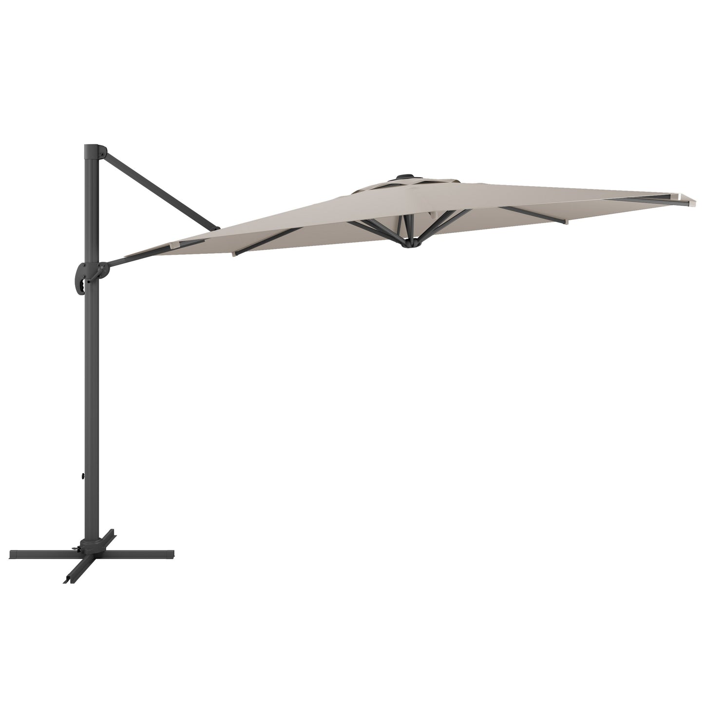 grey deluxe offset patio umbrella with base 500 Series product image CorLiving#color_grey