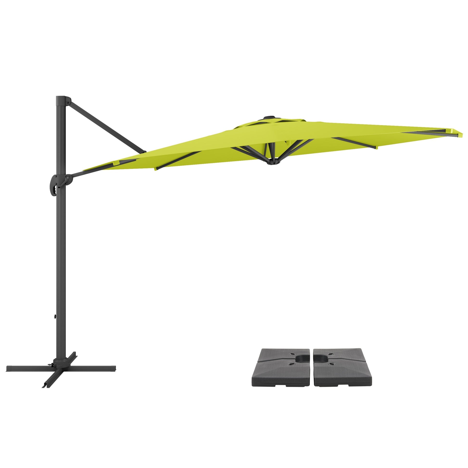 lime green deluxe offset patio umbrella with base 500 Series product image CorLiving#color_lime-green