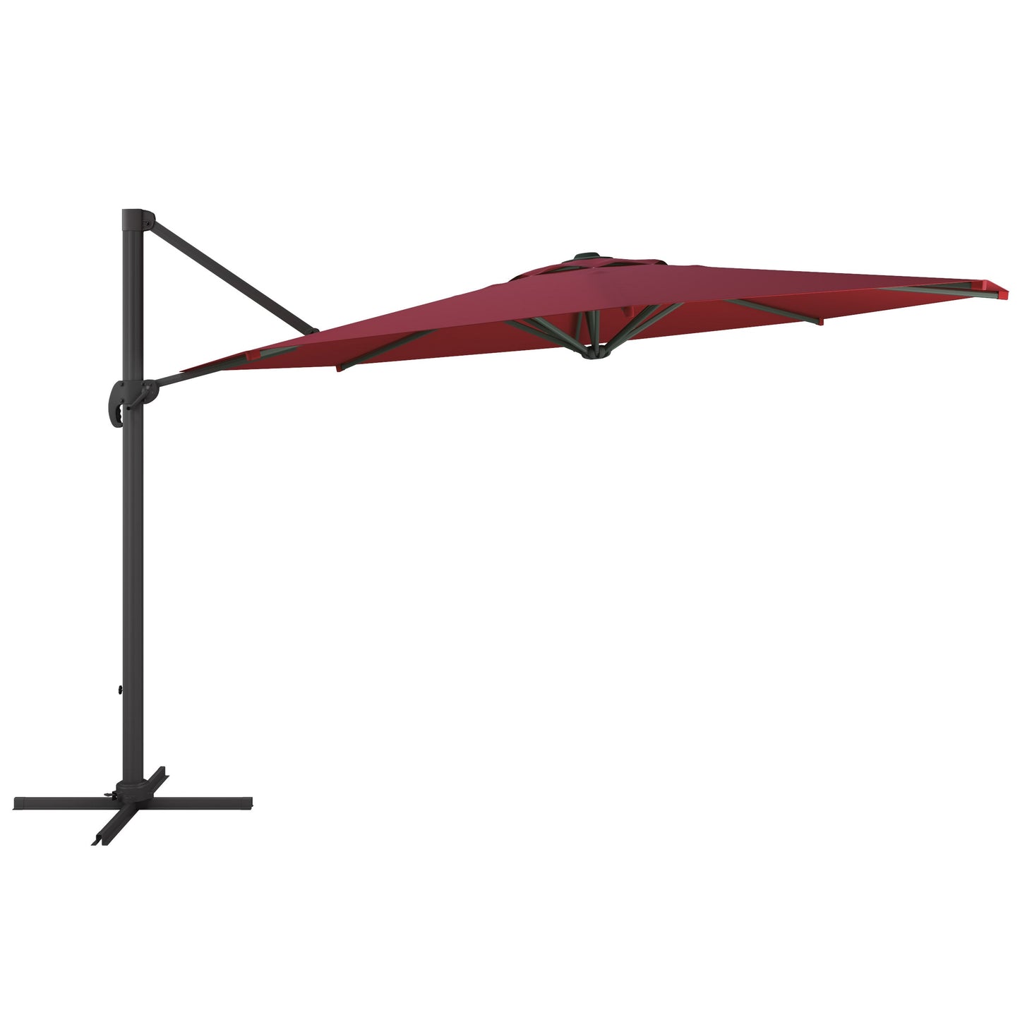 wine red deluxe offset patio umbrella with base 500 Series product image CorLiving#color_wine-red