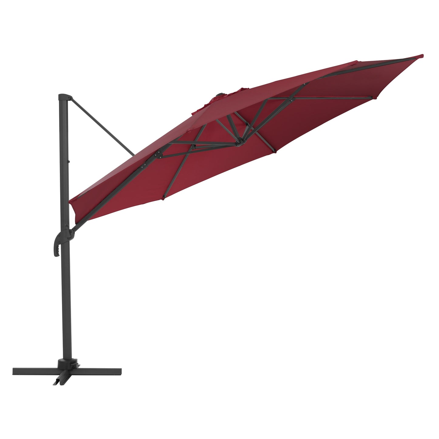 wine red deluxe offset patio umbrella with base 500 Series product image CorLiving#color_wine-red