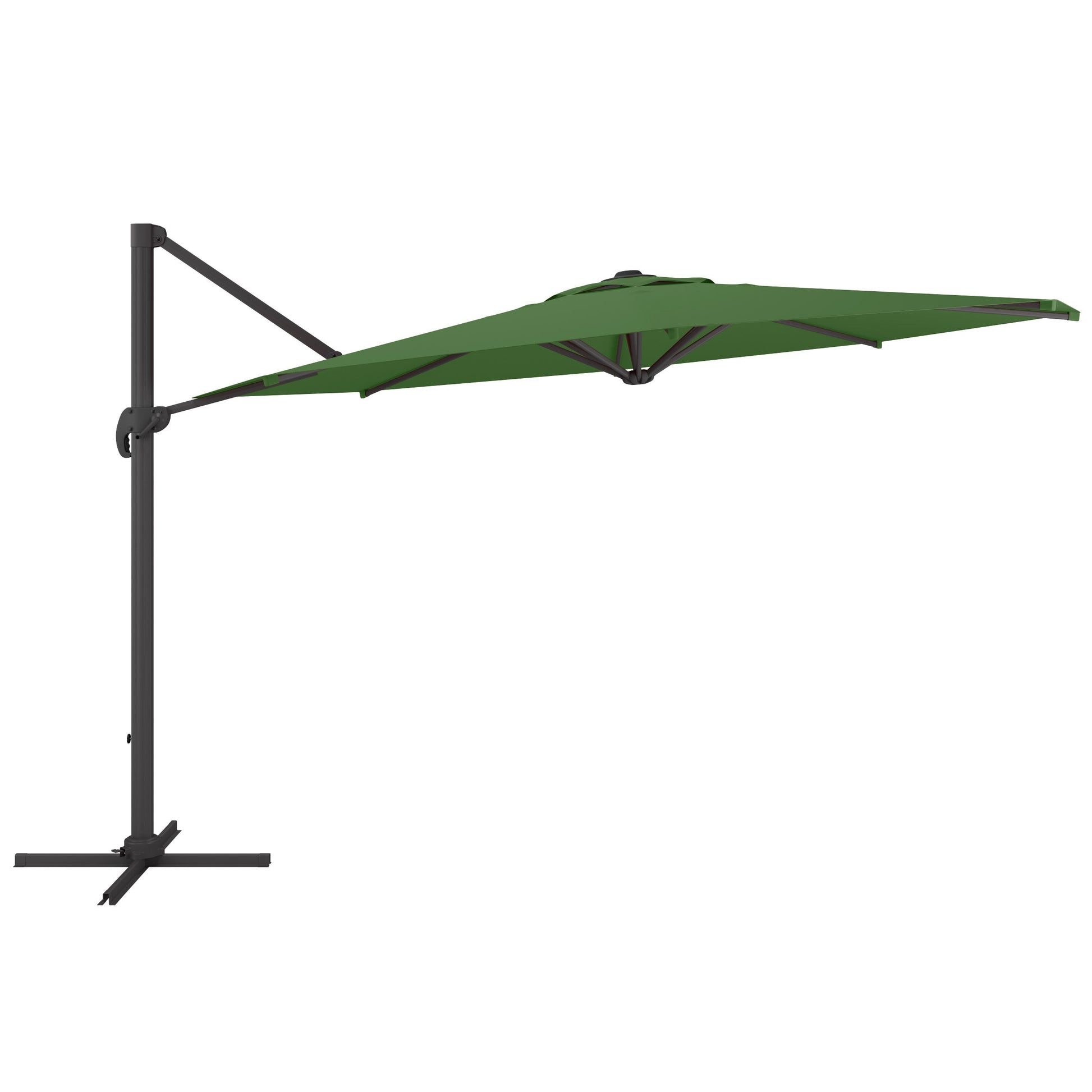 forest green deluxe offset patio umbrella with base 500 Series product image CorLiving#color_forest-green