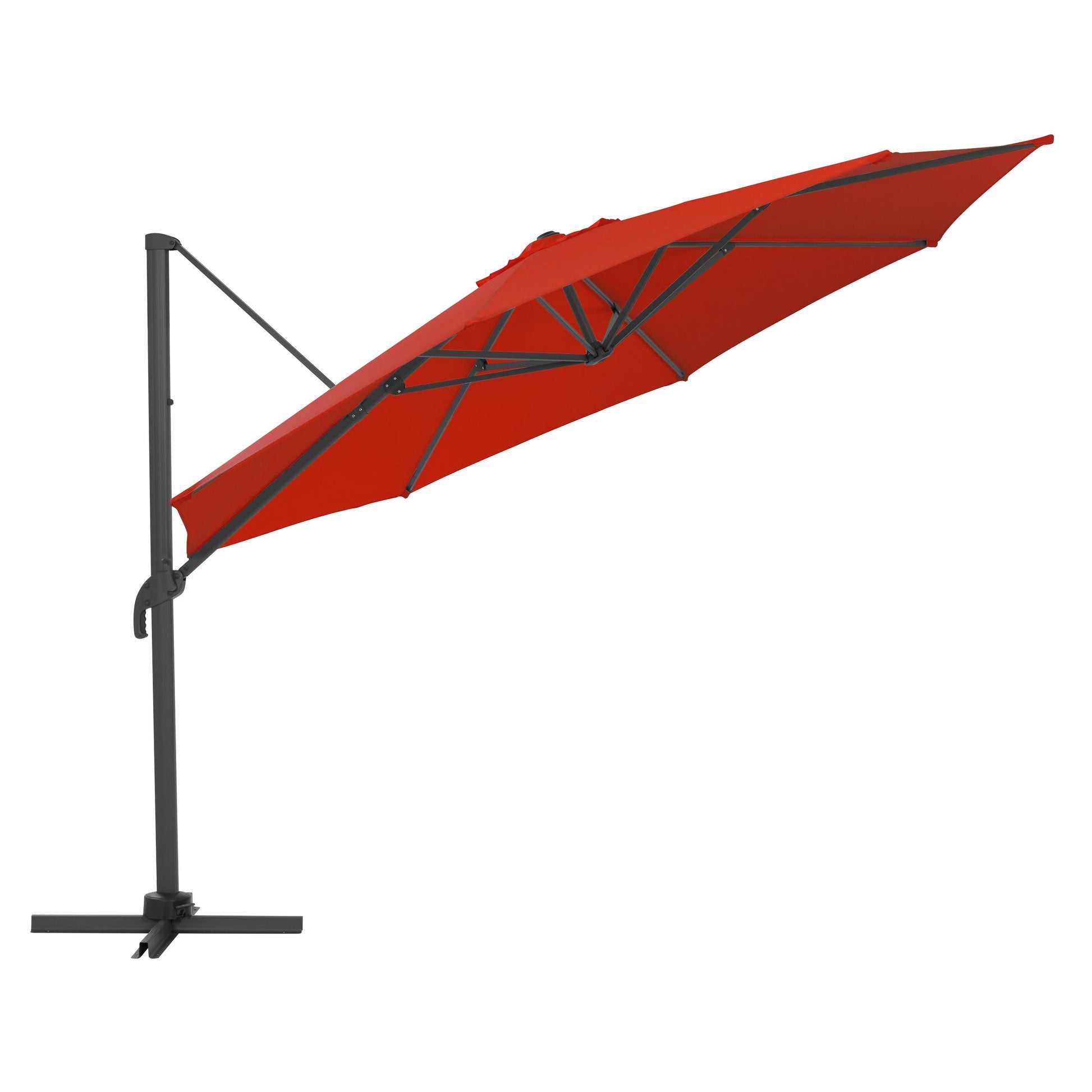 crimson red deluxe offset patio umbrella with base 500 Series product image CorLiving#color_crimson-red