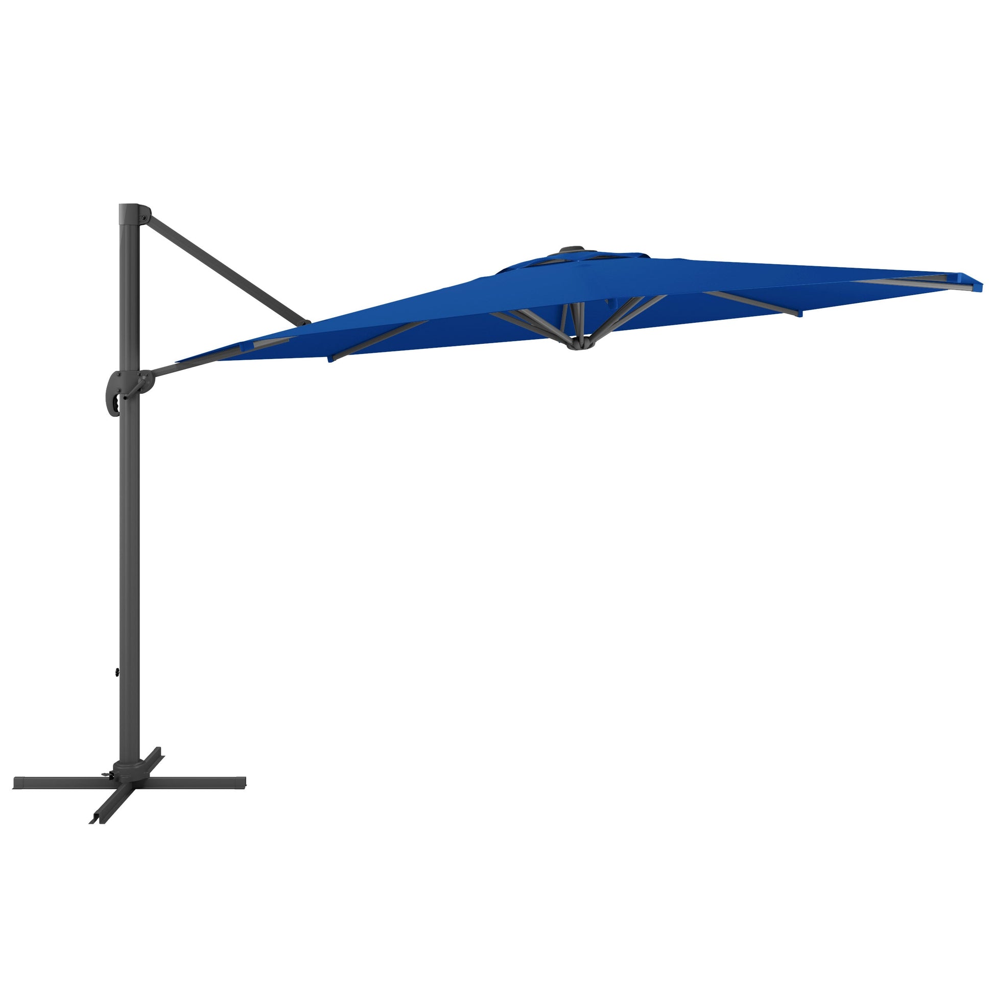 cobalt blue deluxe offset patio umbrella with base 500 Series product image CorLiving#color_cobalt-blue