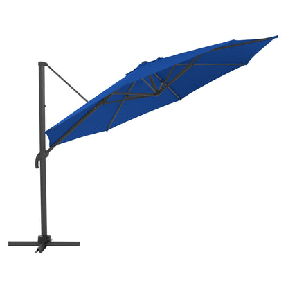 cobalt blue deluxe offset patio umbrella with base 500 Series product image CorLiving#color_cobalt-blue