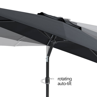 black large patio umbrella, tilting with base 700 Series product image CorLiving#color_black