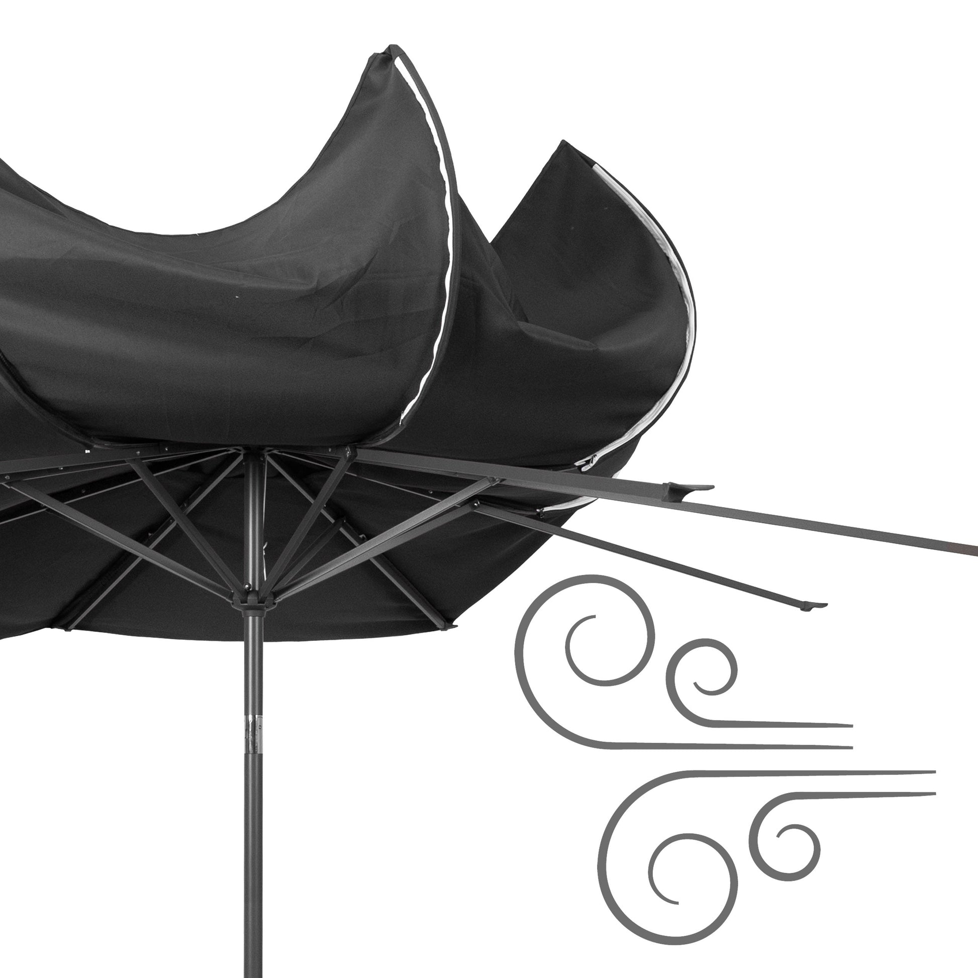 black large patio umbrella, tilting with base 700 Series product image CorLiving#color_black